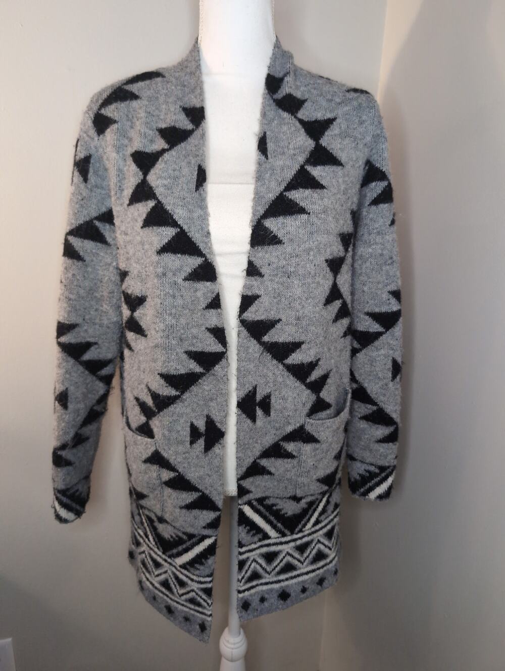 Frye Southwestern Cardigan Small Aztec Open Front Sweater